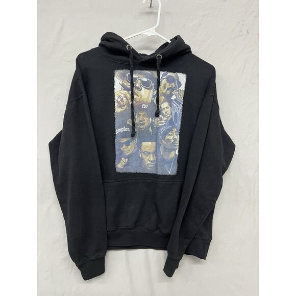 Biggie Tupac Shakur Eazy-E Ice Cube Snoop Dogg Eminem Black Hoodie M (195) - Picture 1 of 7